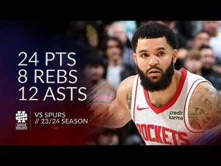 Fred VanVleet 24 pts 8 rebs 12 asts vs Spurs 23/24 season