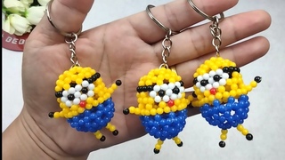 Cara Membuat Gantungan Kunci Minion Manik Manik | DIY Minion Keychain Beads