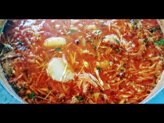 Настоящий цыганский таборный борщ с пышками на костре. Gipsy cuisine.
