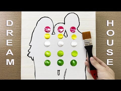 Daily challenge, 344, How to Paint Dream House Silhouette Acrylic