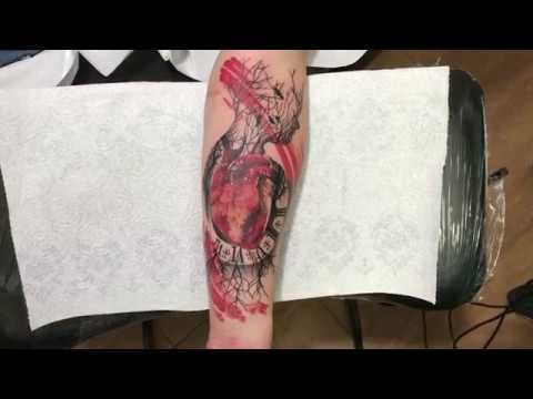 Realistic heart Tattoo time