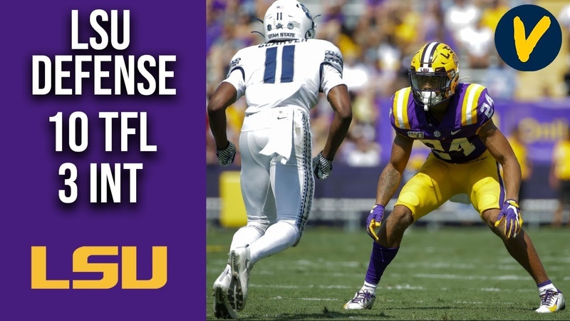 LSU Defense Puts On A Show vs Utah State 2 Sacks 10 TFL 3