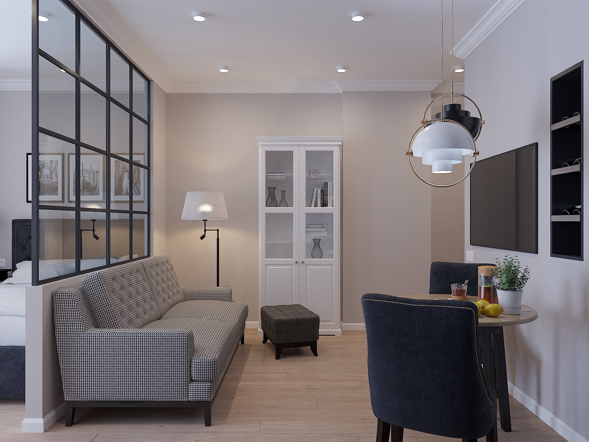 Проект квартиры-студии 37,7 кв.