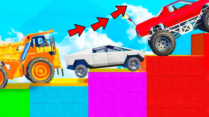 GTA 5 КАК ДАЛЕКО СМОЖЕТ TESLA CYBERTRUCK ЗАБРАТЬСЯ ПО СТУПЕНЬКАМ